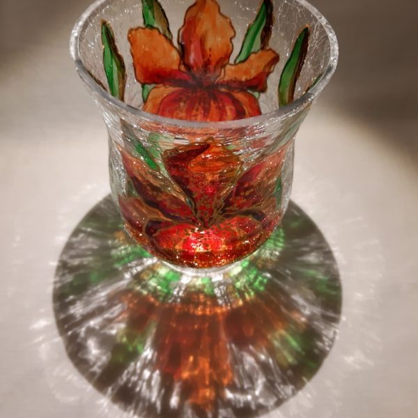 Painted glass for a tea light - G12