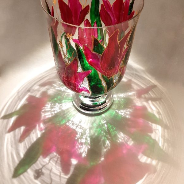 Painted glass vase - G13