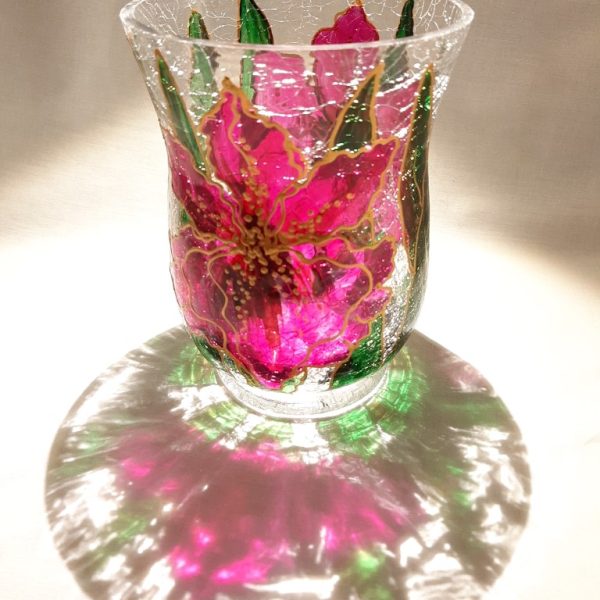 Painted glass for a tea light - G17