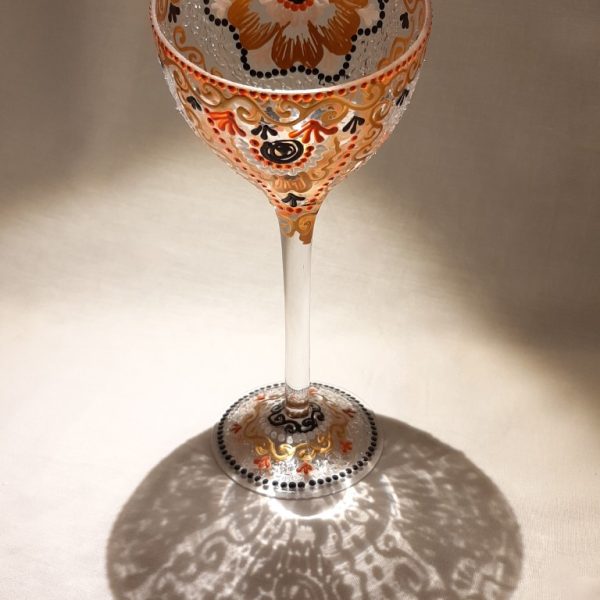 Painted glass for a tea light - G2