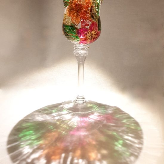 Painted glass for a tea light - G7