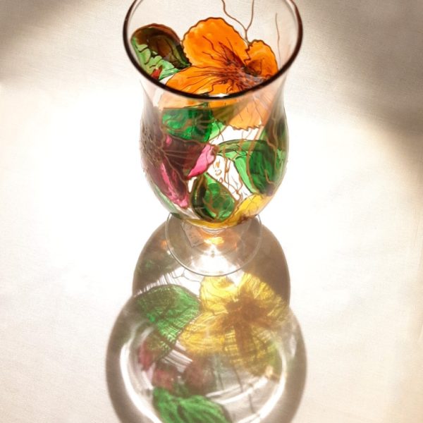 Painted glass for a tea light - G9