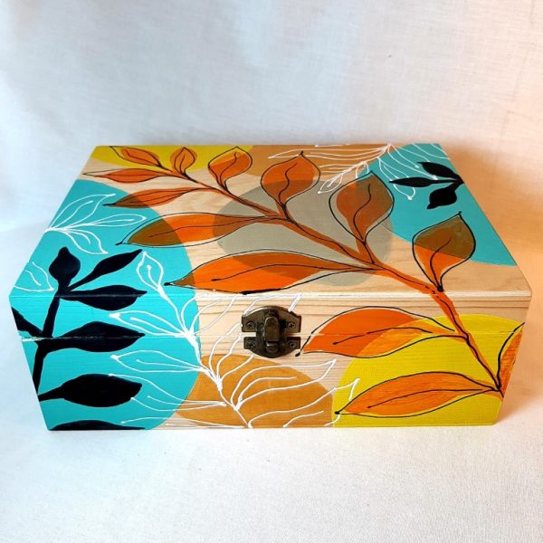 Painted wooden jewelry box - Z1