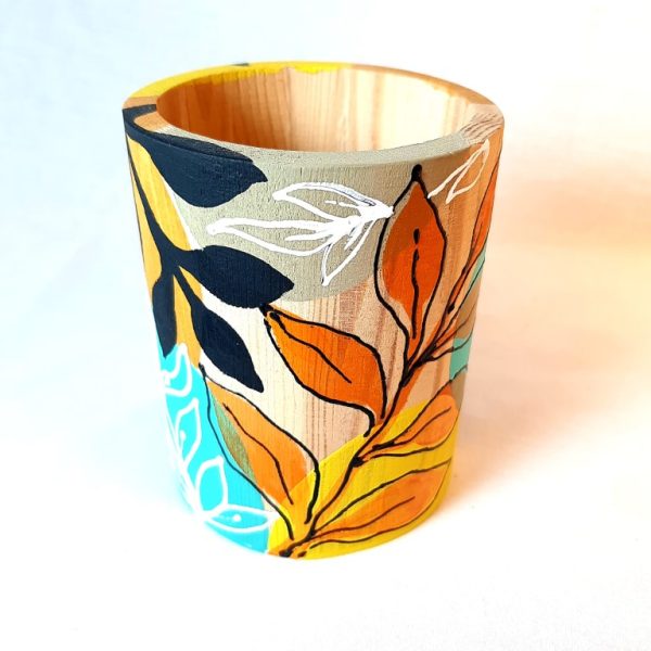 Painted wooden pencil case - Z6